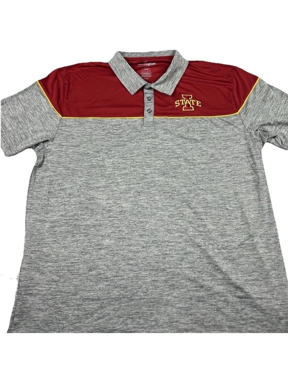 Colosseum Iowa State Cyclones Polo Men's Size 2XL Cardinal and Gold Embroidered